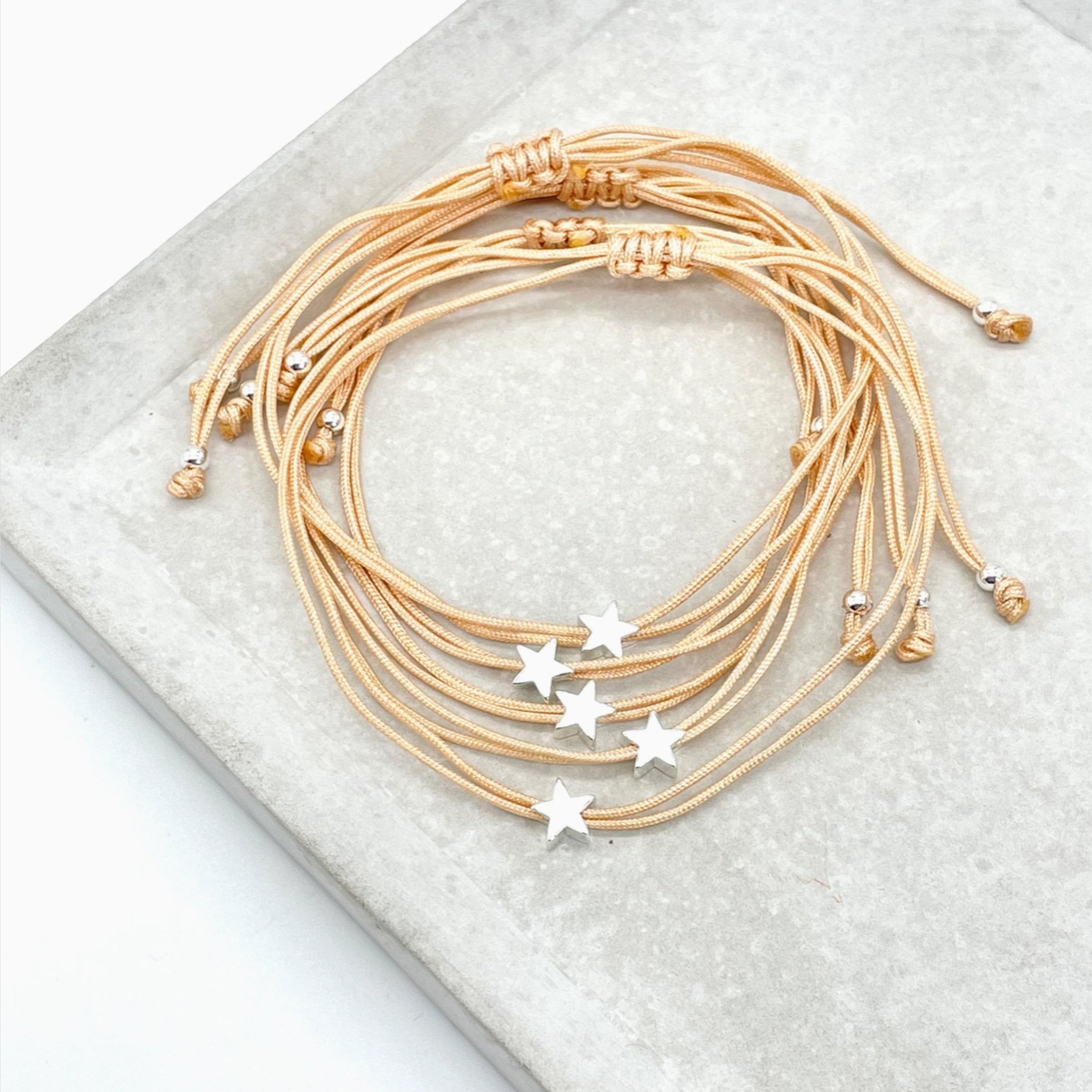 Armband "WITH LOVE" Stern - Beige/Silber