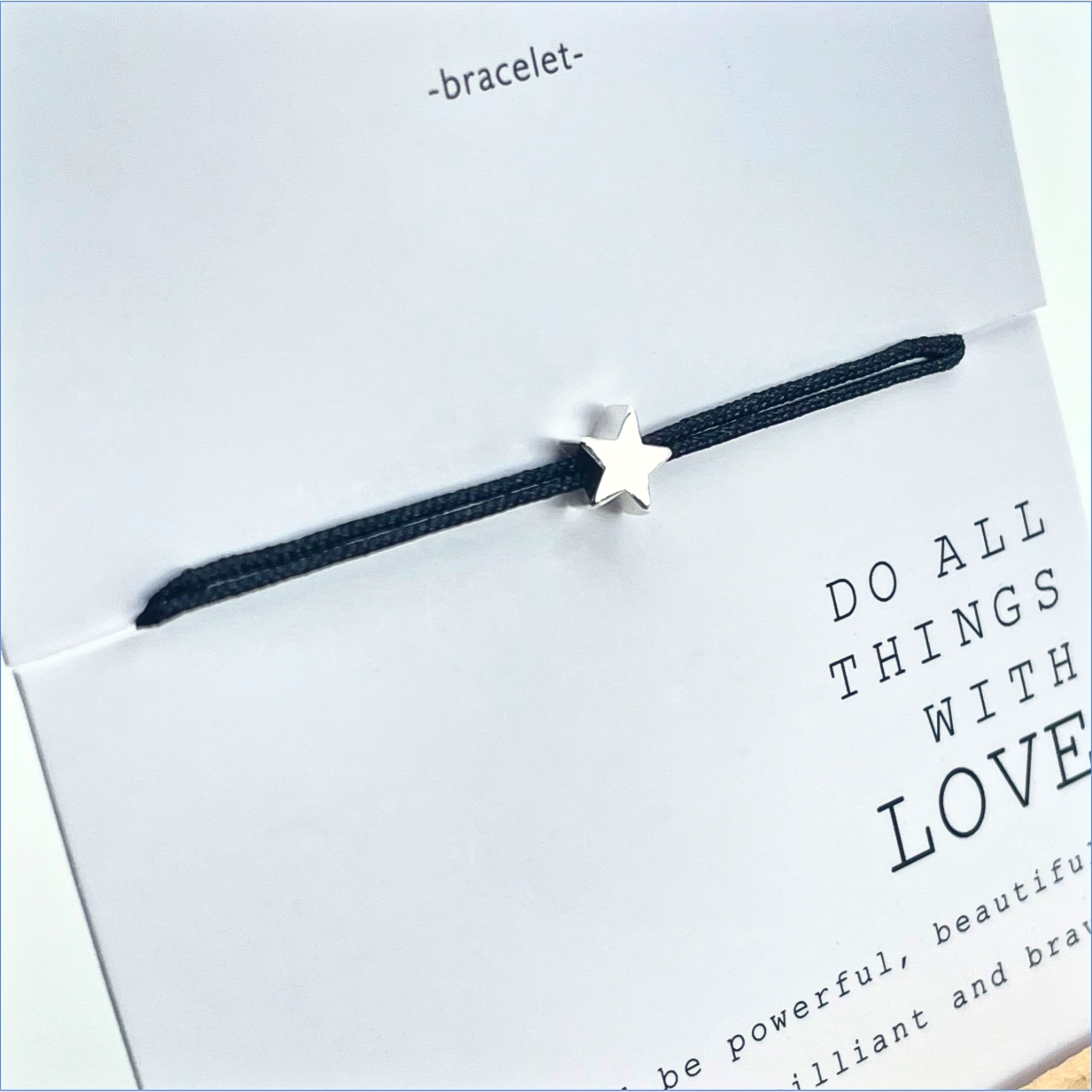 Armband "WITH LOVE" Stern - Schwarz/Silber