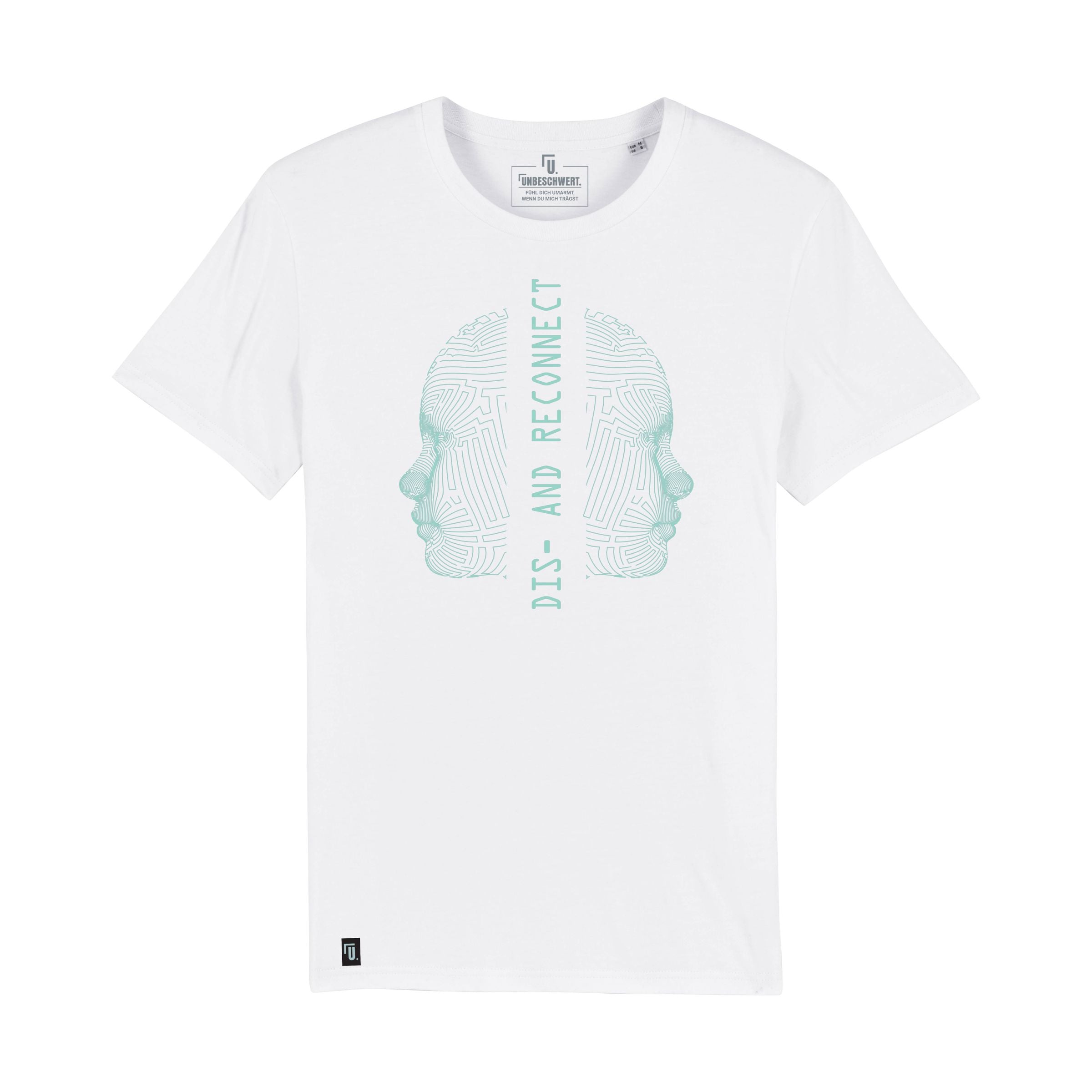 Premium Organic T-Shirt Unisex weiß Dis-and Reconnect Frontansicht