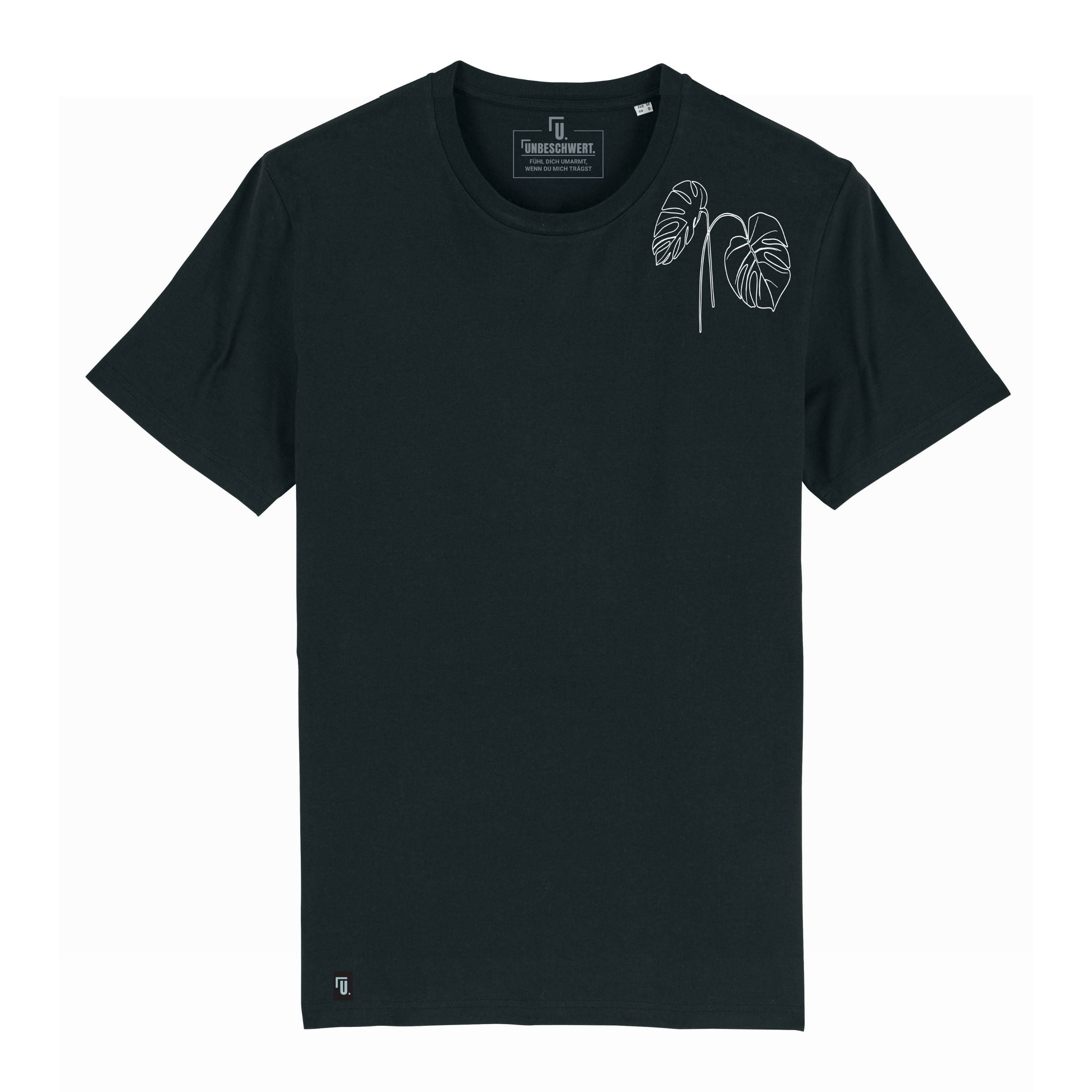 Premium Organic T-Shirt schwarz HEALING NATURE I Unisex Frontansicht