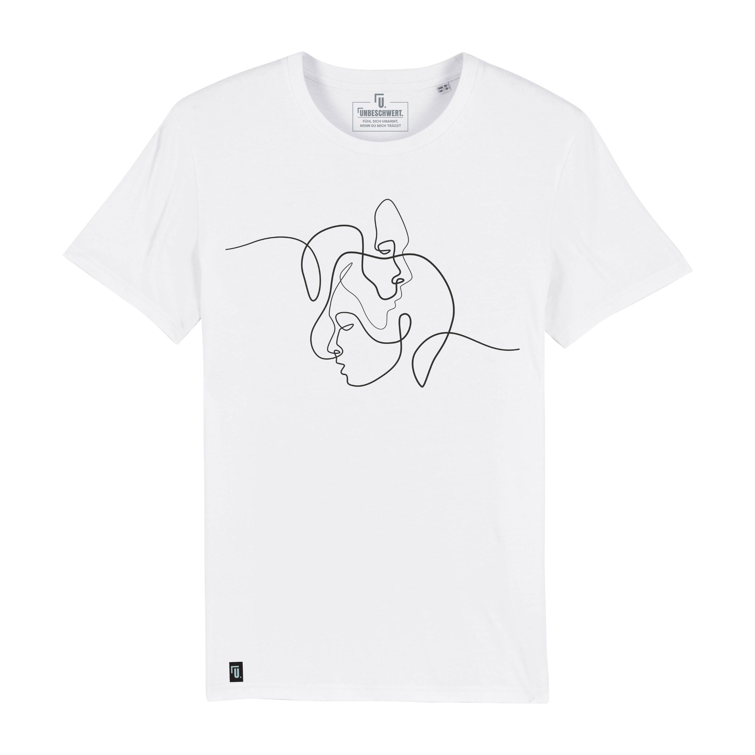 Premium Organic T-Shirt FACES Unisex weiss Frontansicht