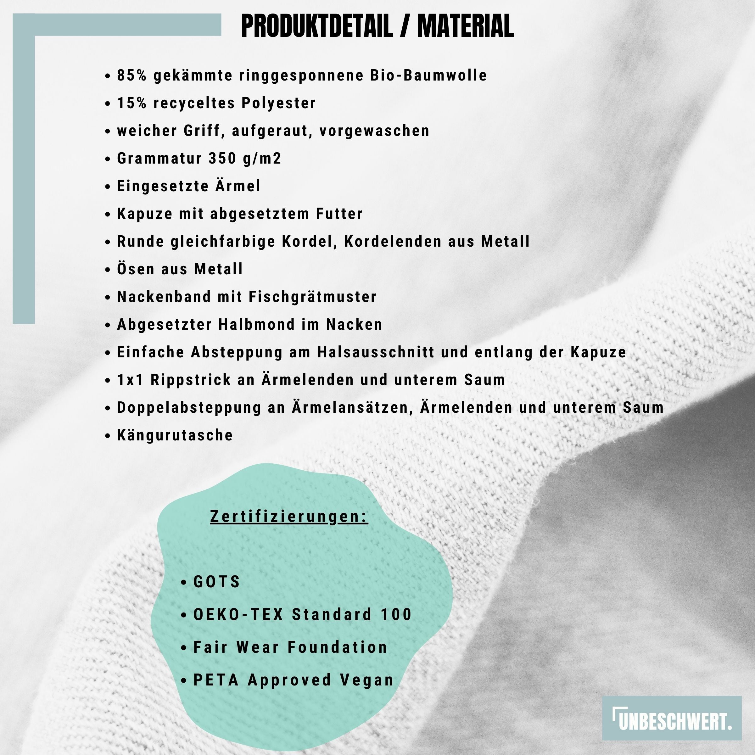 Material Premium Organic Hoodie schwarz Sei der Gute