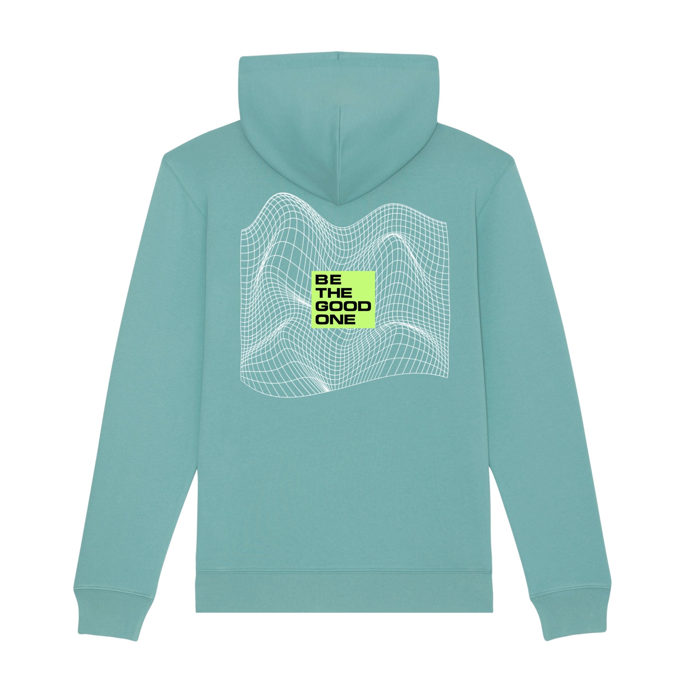 Hoodie "BE THE GOOD ONE" Unisex - Teal Monstera