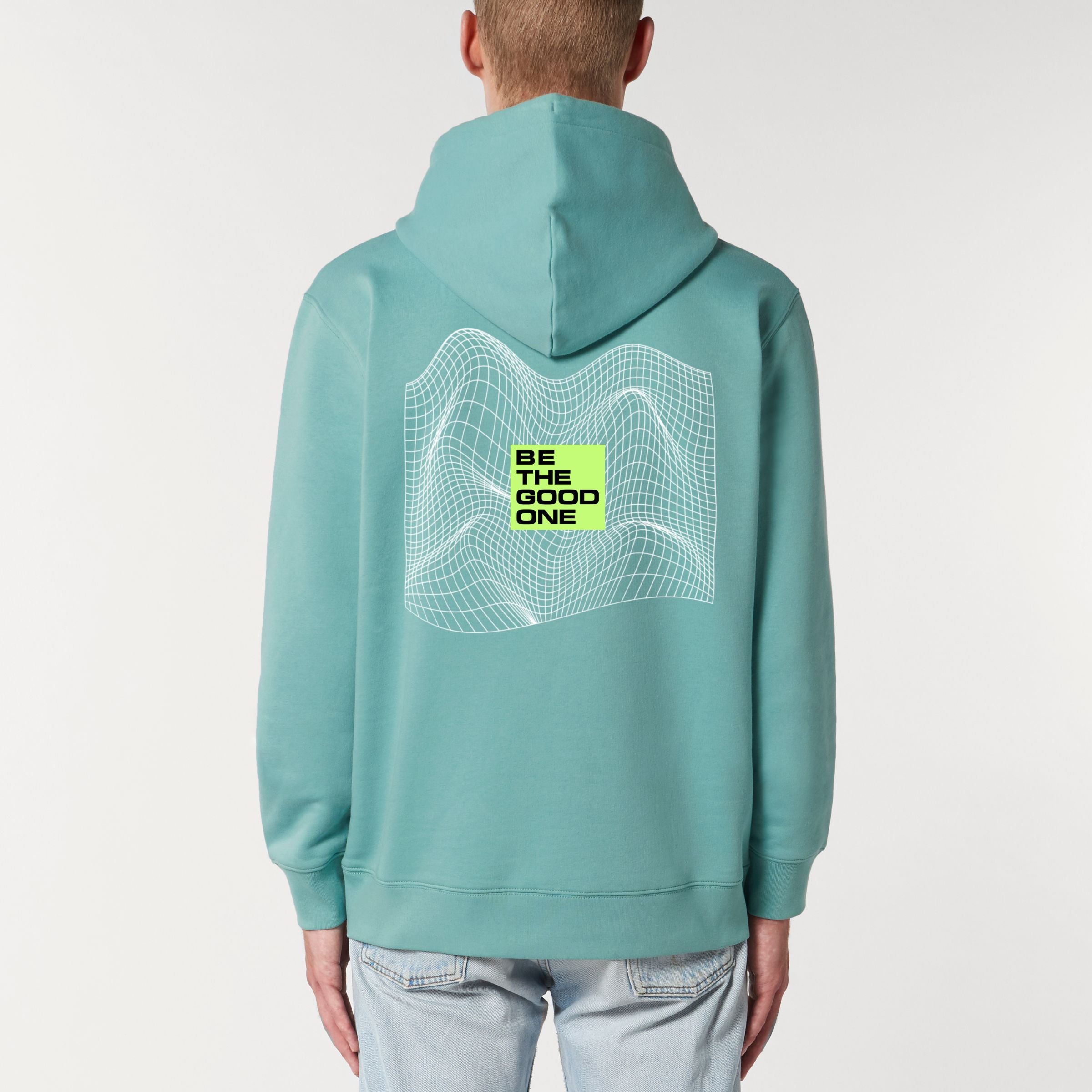 Hoodie "BE THE GOOD ONE" Unisex - Teal Monstera
