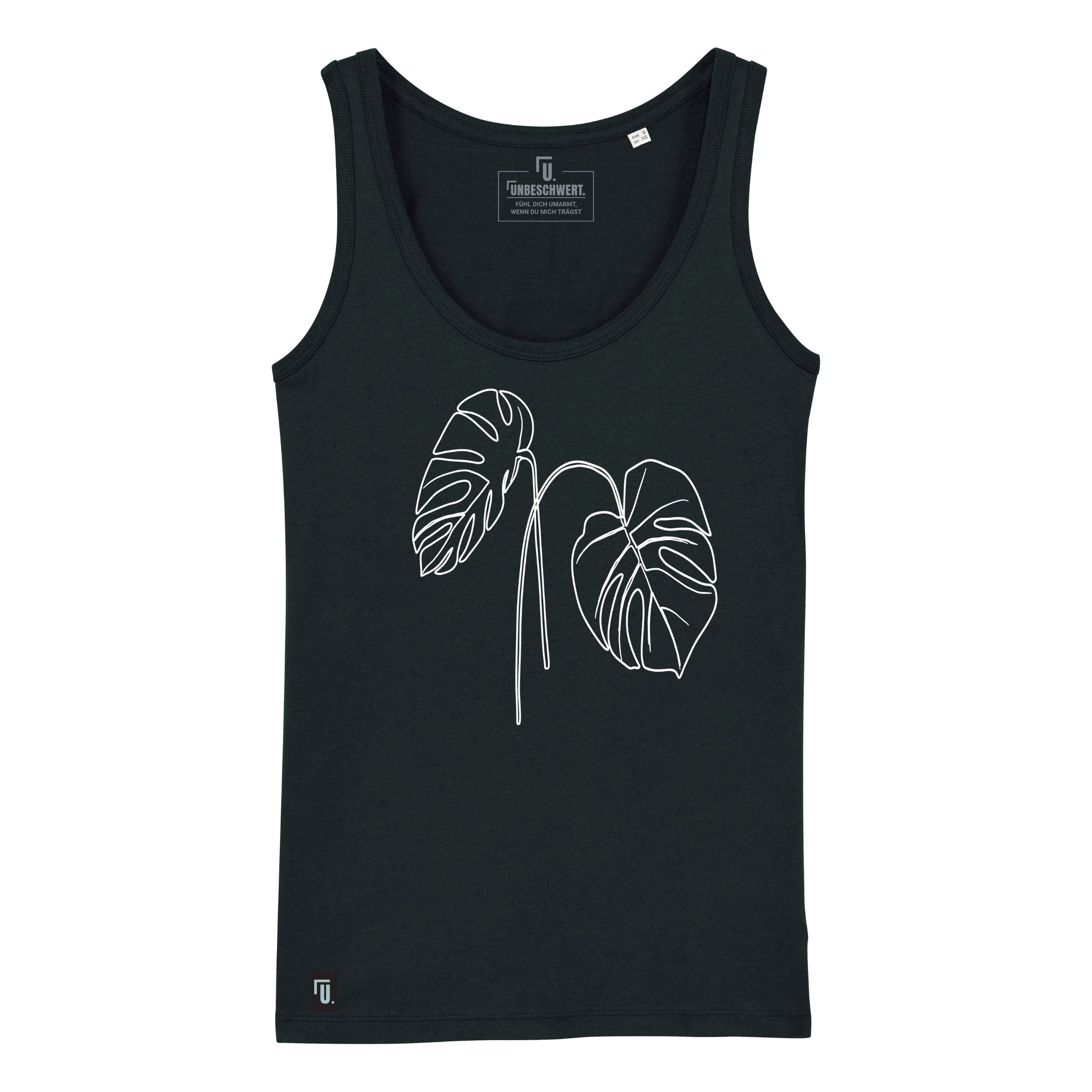 Premium Organic Tank Top "HEALING NATURE I" - schwarz Frontansicht