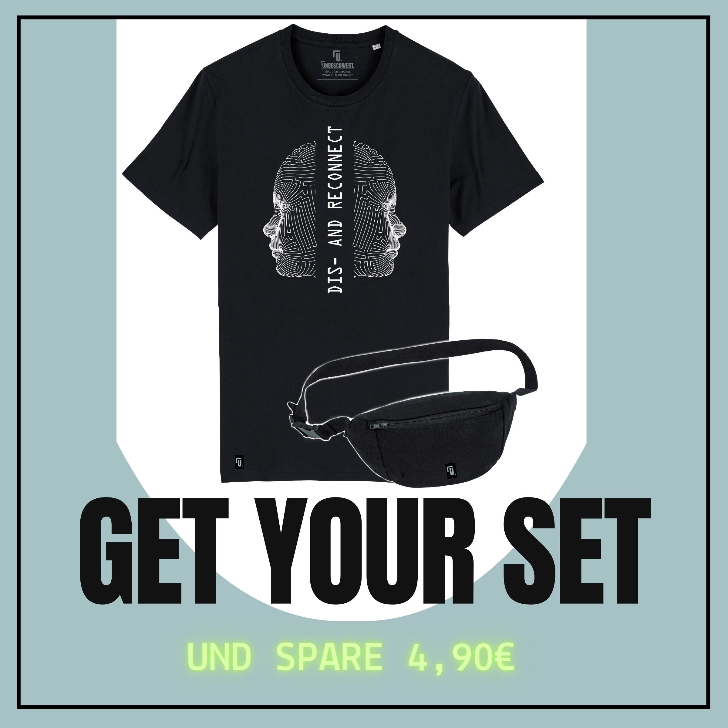T-Shirt "DIS-AND RECONNECT" & Hip Bag "U." im Vorteils-Set