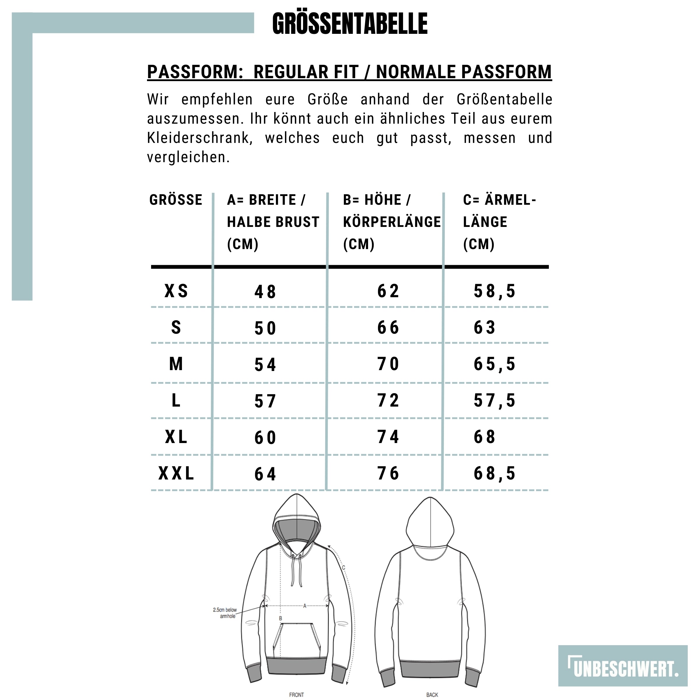 Größentabelle Premium Organic Hoodie_PROCESS_Blue Ice