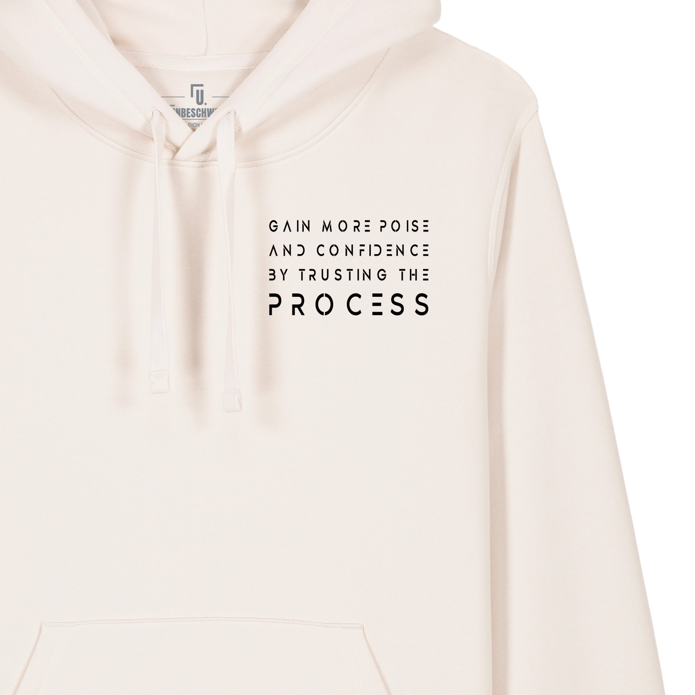 Premium Organic Hoodie_PROCESS_Vintage White_ Detailansicht Brust