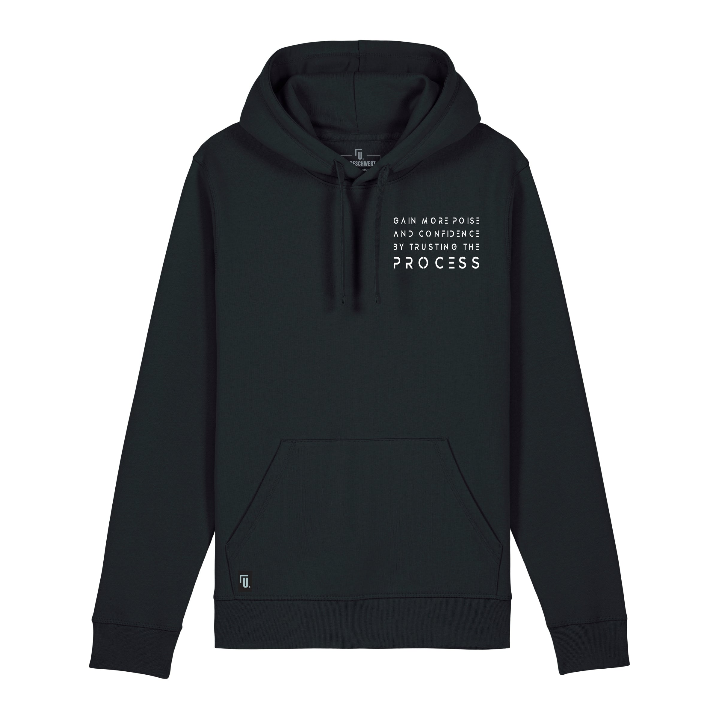 Premium Organic Hoodie_PROCESS_Schwarz_ Frontansicht