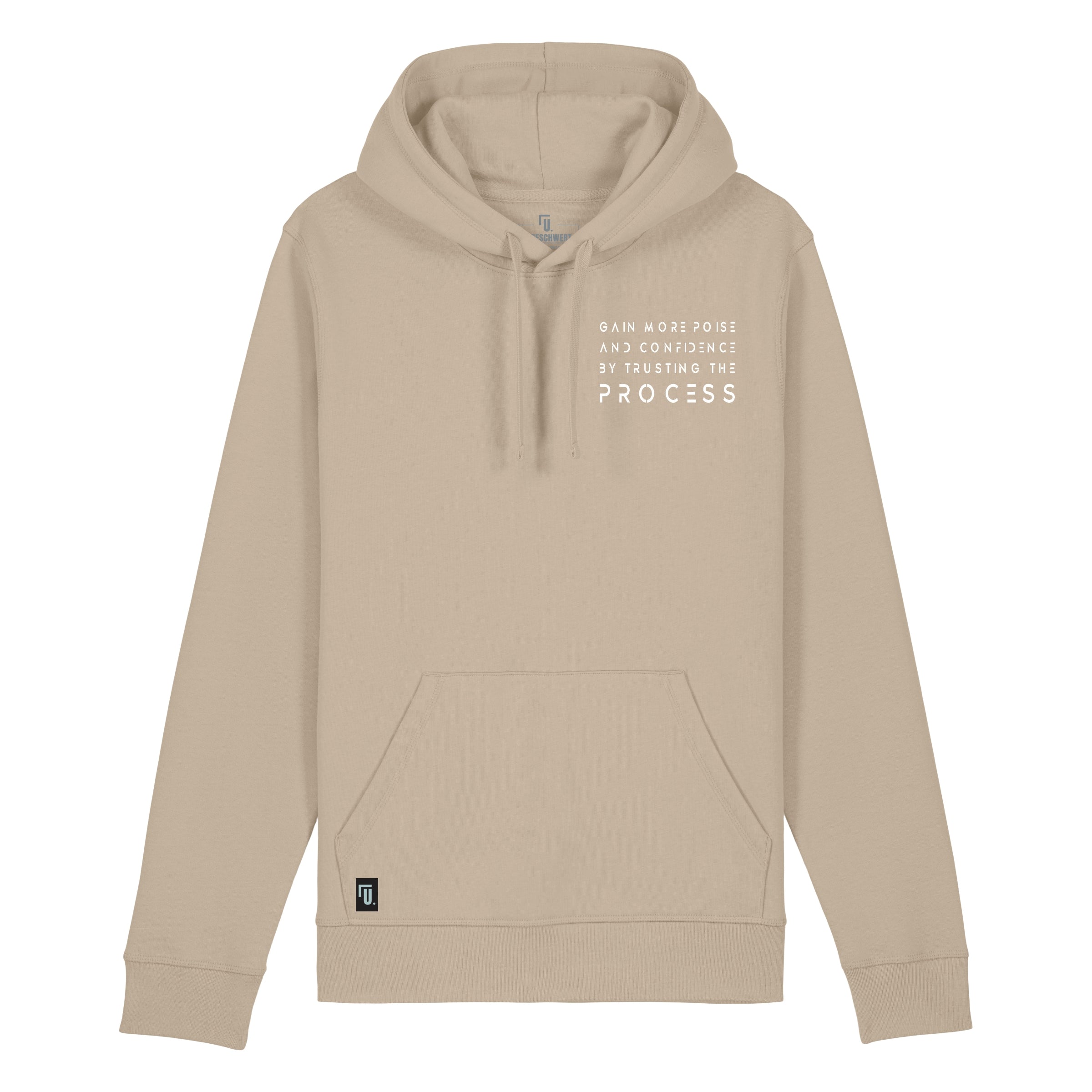 Premium Organic Hoodie_PROCESS_Desert Dust_ Frontansicht