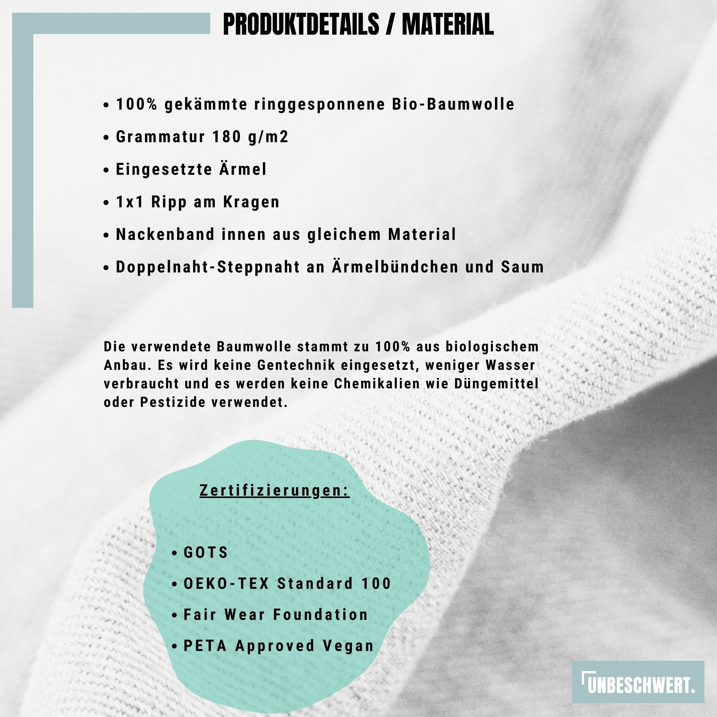 Premium Organic T-Shirt Unisex Produktdetails Material