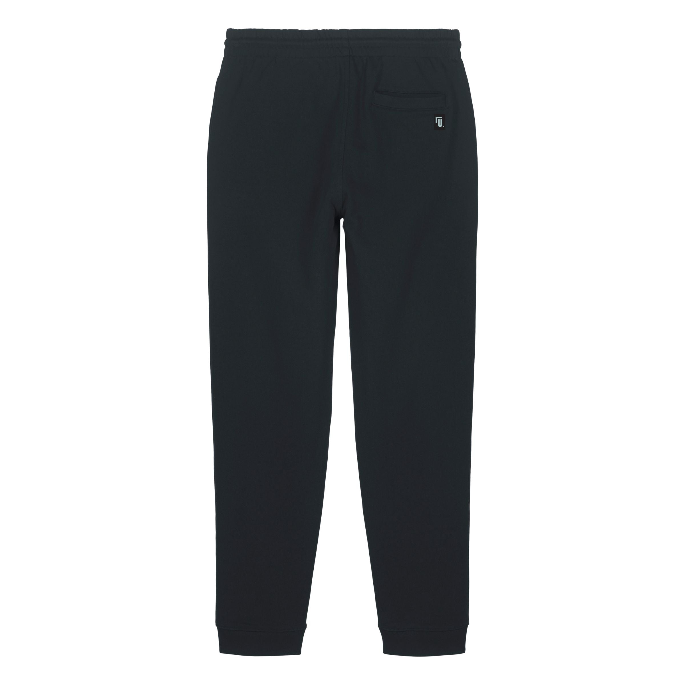 Premium Organic Sweatpants Unisex schwarz Rückansicht mit Logo