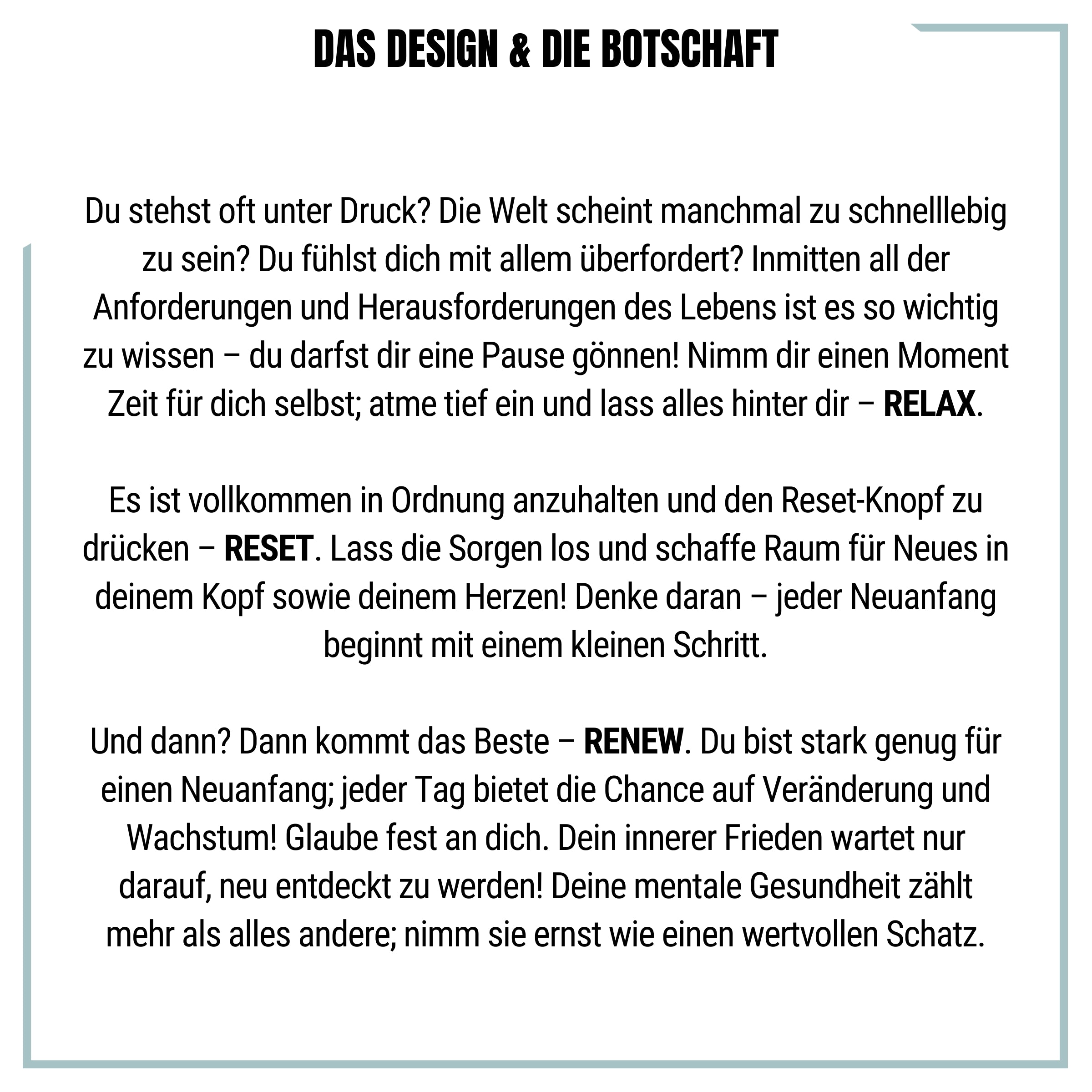 Designbeschreibung_Botschaft RELAX-RESET-RENEW