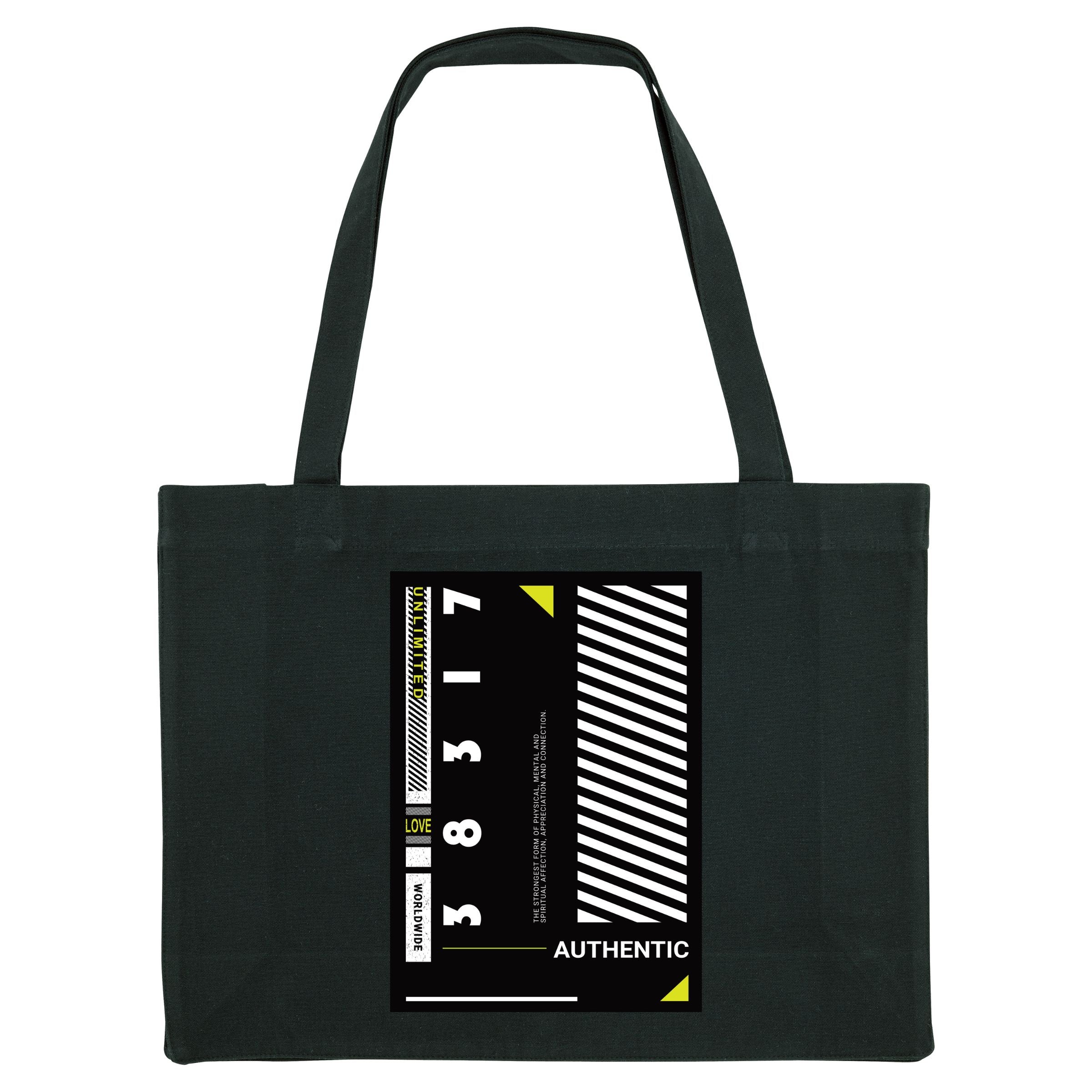 Shopping Bag Unlimited Love Schwarz Frontansicht