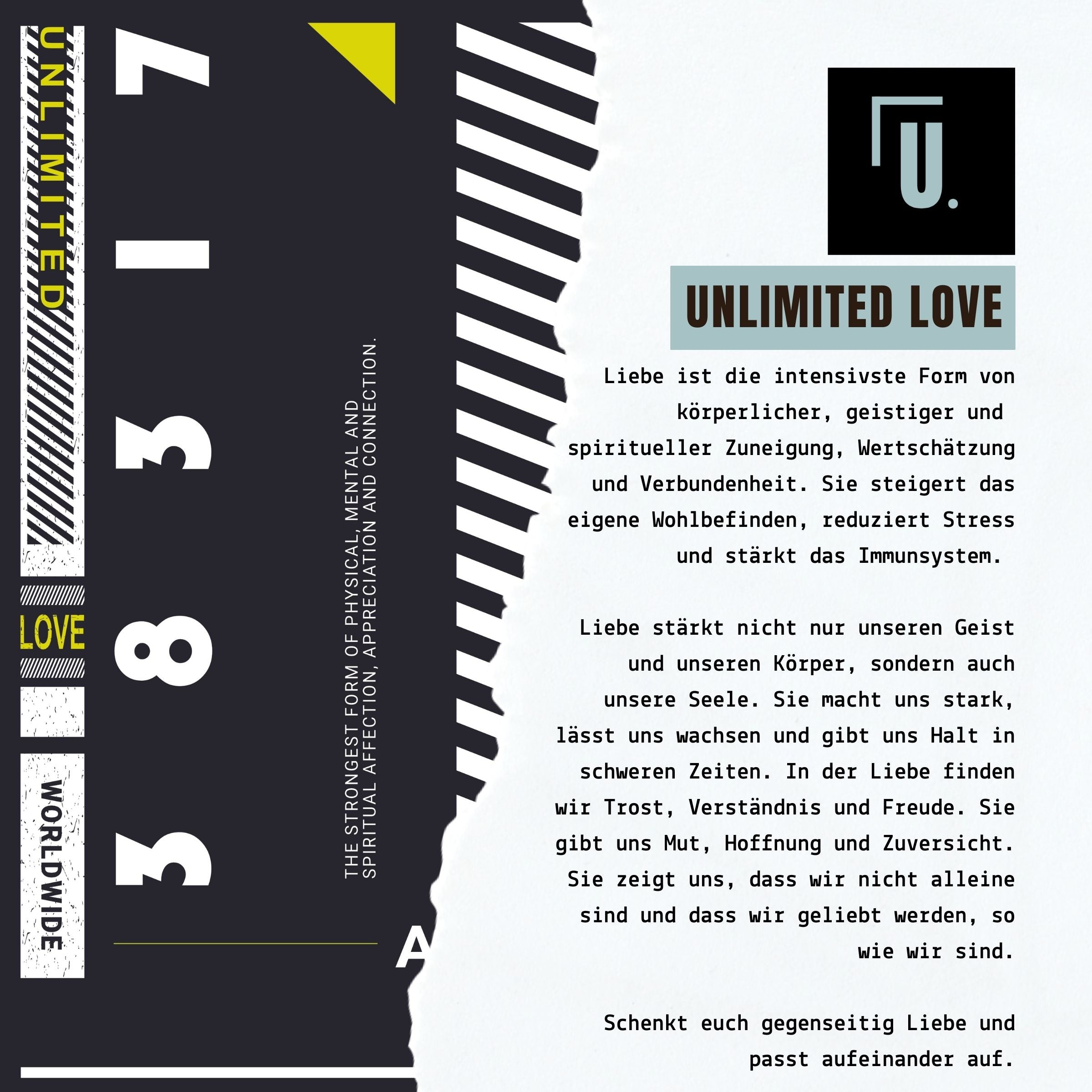 T-Shirt "UNLIMITED LOVE" Unisex - schwarz