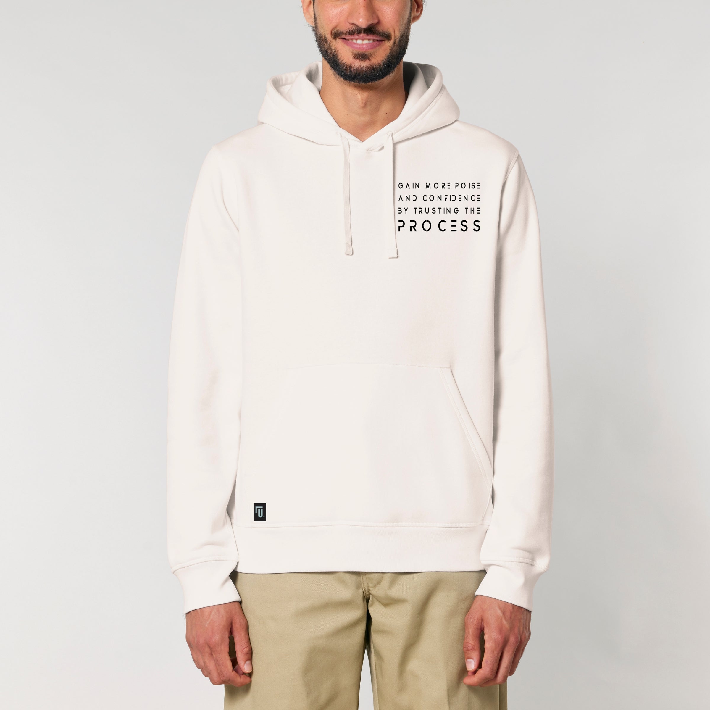 Premium Organic Hoodie_PROCESS_Vintage White_Mann Frontansicht